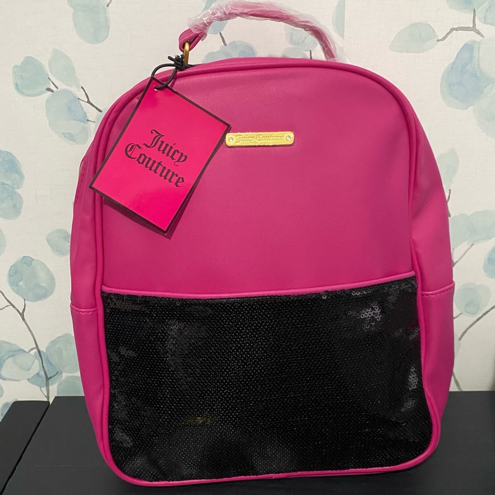 Juicy Couture Pink Black Sequin Backpack